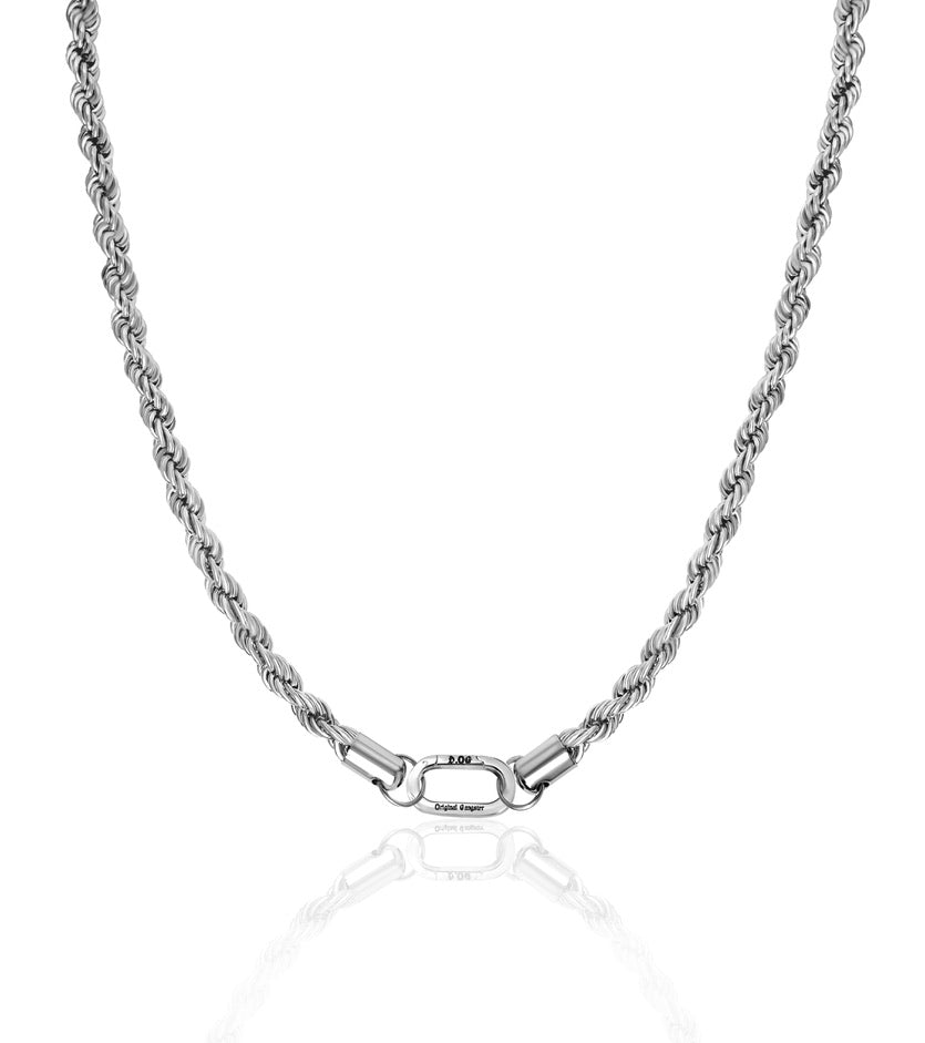 Srebrny łańcuch spiralny dla psów