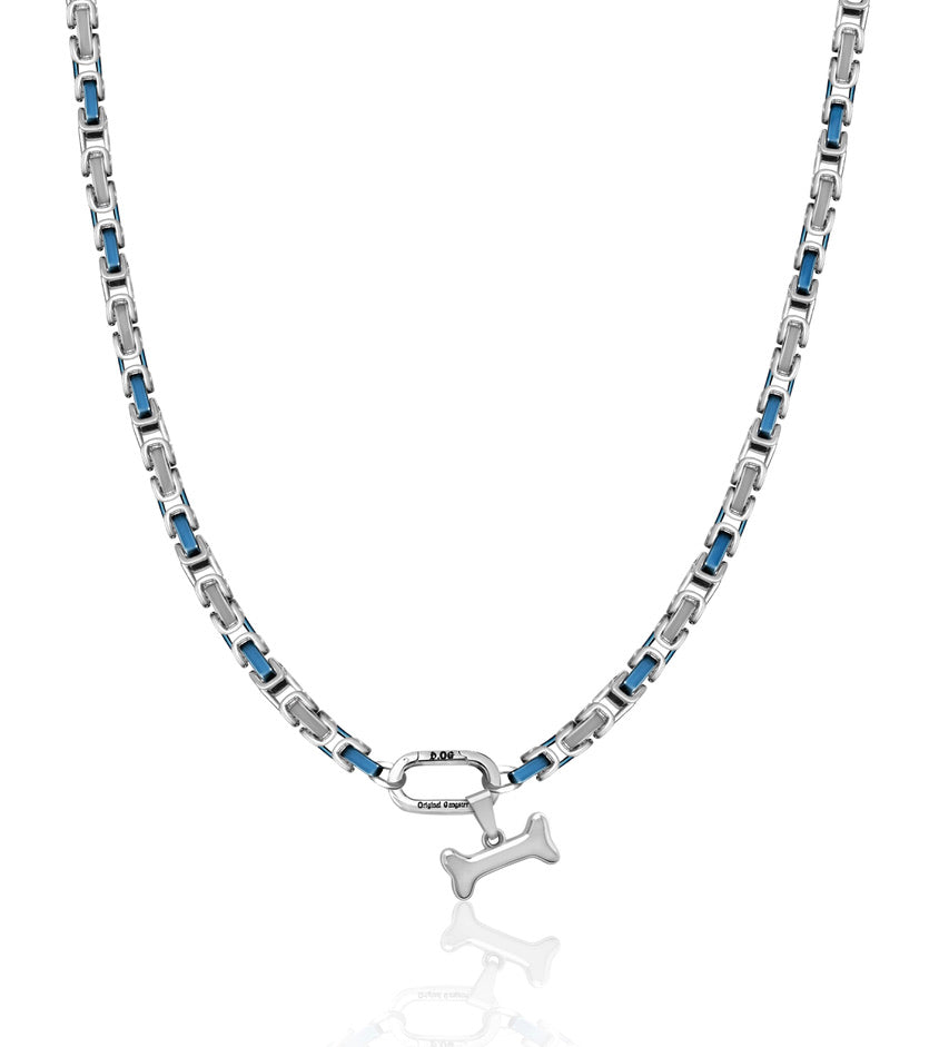 Srebrno-niebieski zestaw dwukolorowy dla psów